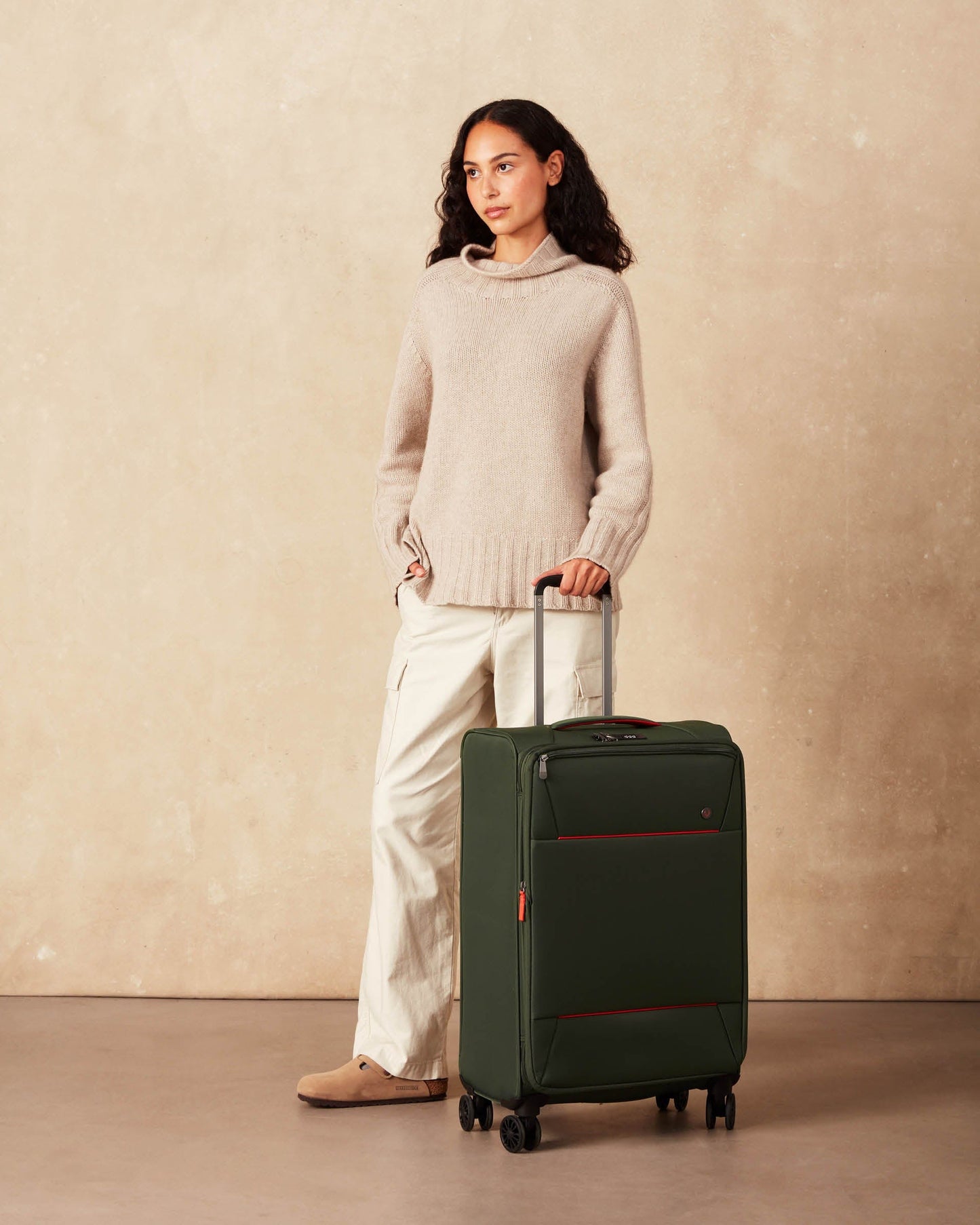Antler Luggage -  Brixham medium in canopy green - Soft Suitcases Brixham Medium Suitcase Green | Soft Shell Suitcase 