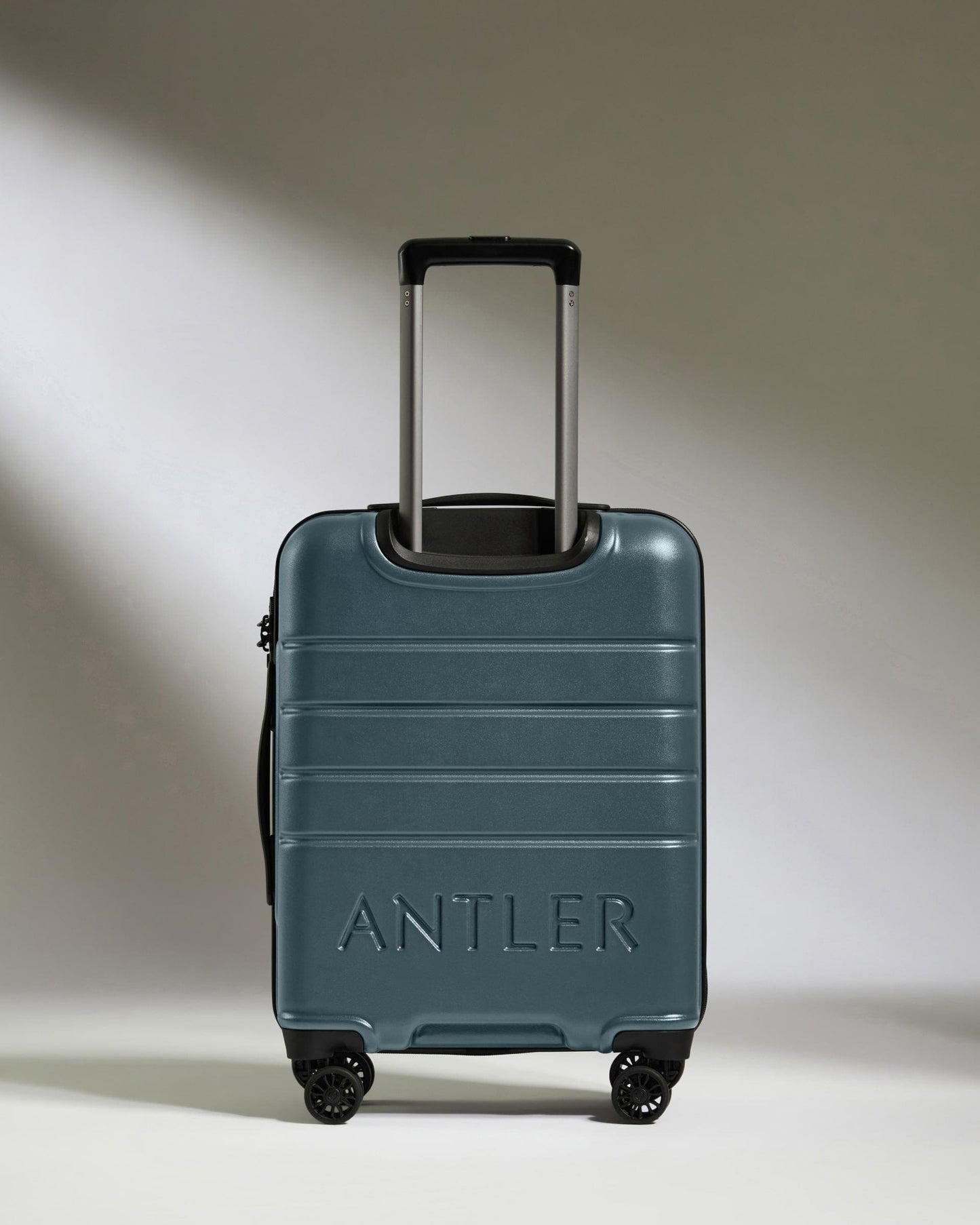 Antler Luggage - Cabin Suitcase in Blue Grey - Logo - Hard Suitcase - Standard Cabin Cabin Suitcase Blue Grey - Logo | Lightweight Hard Shell Luggage
