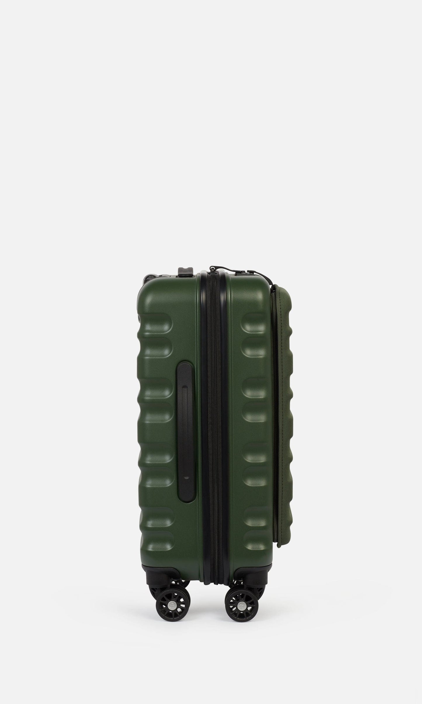 Antler Luggage -  Clifton cabin with pocket in woodland green - Hard Suitcases Clifton Cabin Pocket Suitcase Woodland Green | Hard Suitcase | Antler UK