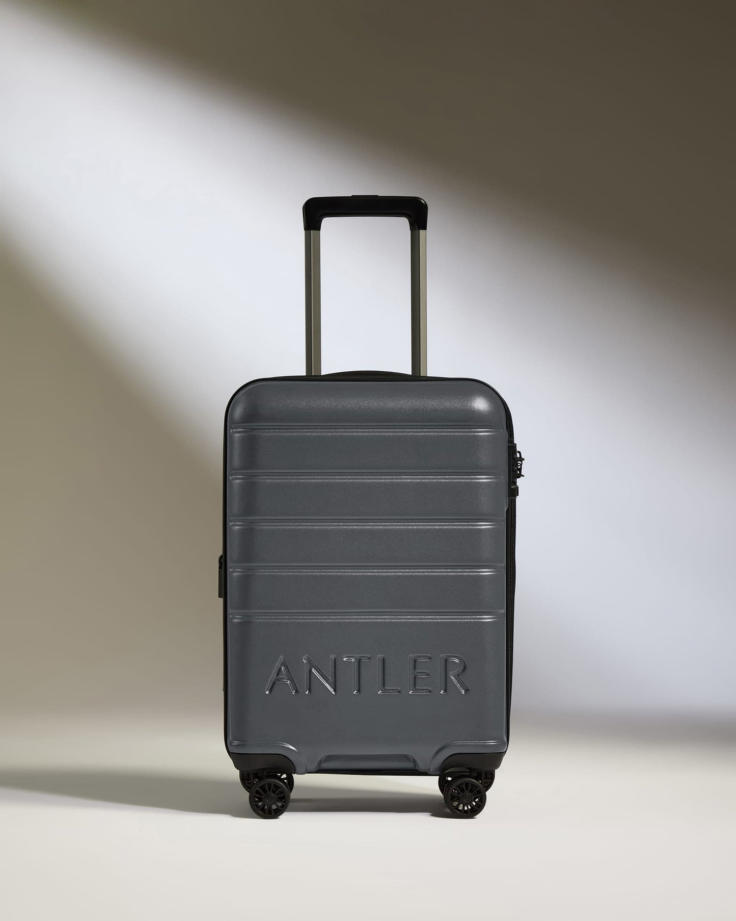 Antler Luggage - Expandable Suitcase Set in Granite - Logo - Hard Suitcases Logo Set of 3 Suitcases Grey | Lightweight Hard Shell Luggage