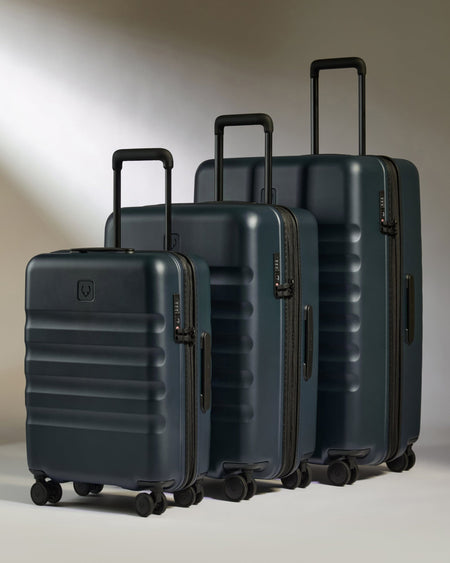 Antler Luggage -  Icon Stripe Set in Indigo Blue - Hard Suitcase Icon Stripe Set in Blue | Lightweight & Hard Shell Suitcase