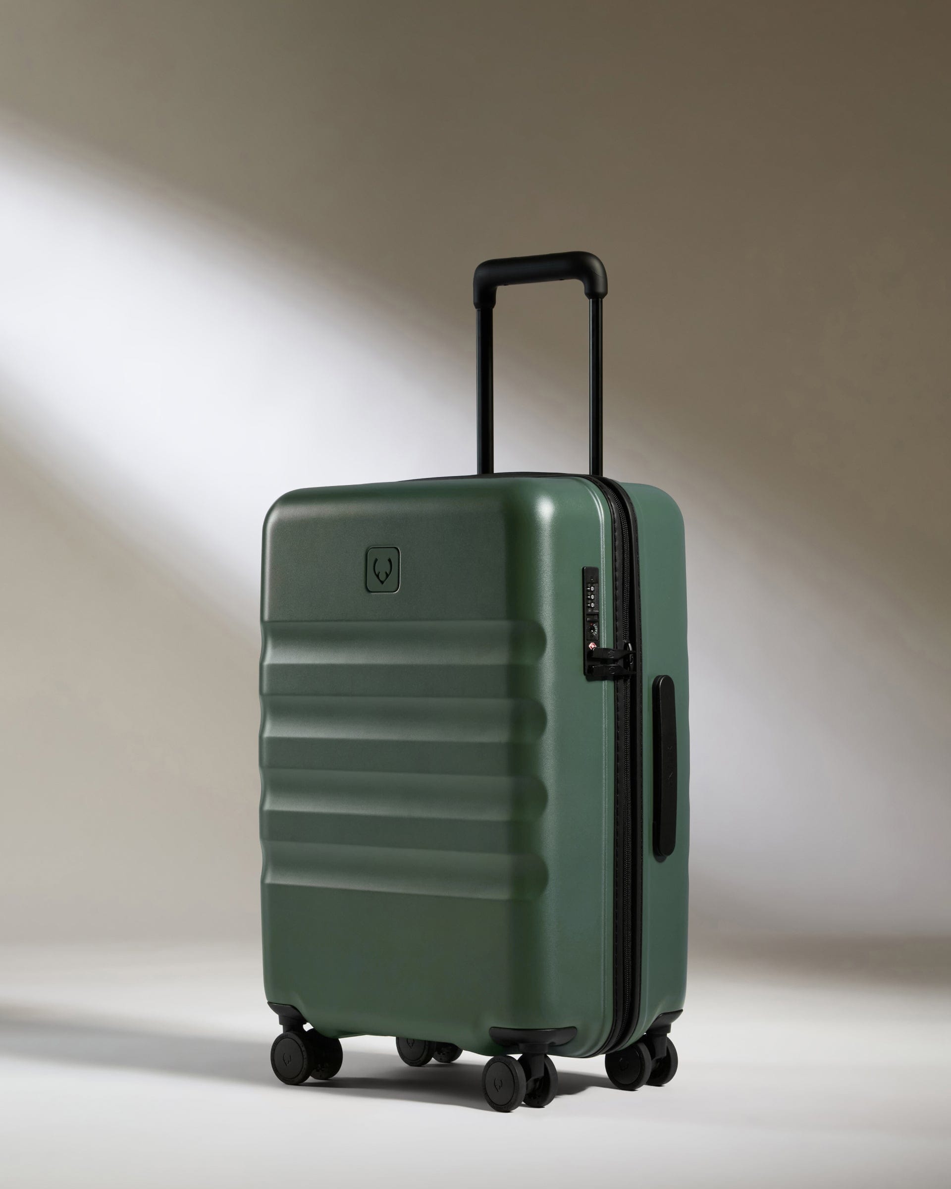 Antler Luggage -  Icon Stripe Set with Biggest Cabin in Antler Green - Hard Suitcase Icon Stripe Set with Biggest Cabin in Green | Lightweight & Hard Shell Suitcase