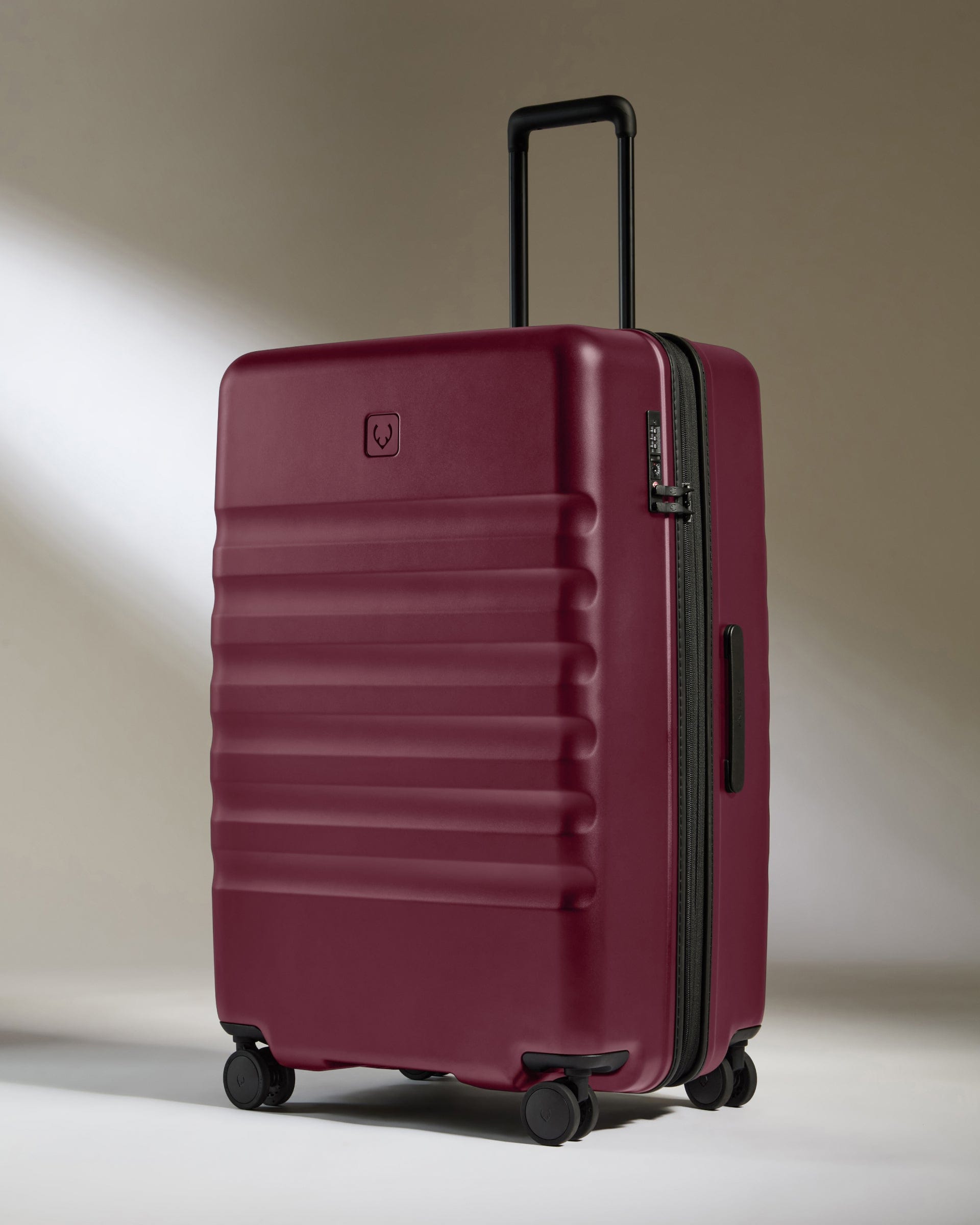 Antler Luggage -  Icon Stripe Set with Biggest Cabin in Heather Purple - Hard Suitcase Icon Stripe Set with Biggest Cabin in Purple | Lightweight & Hard Shell Suitcase