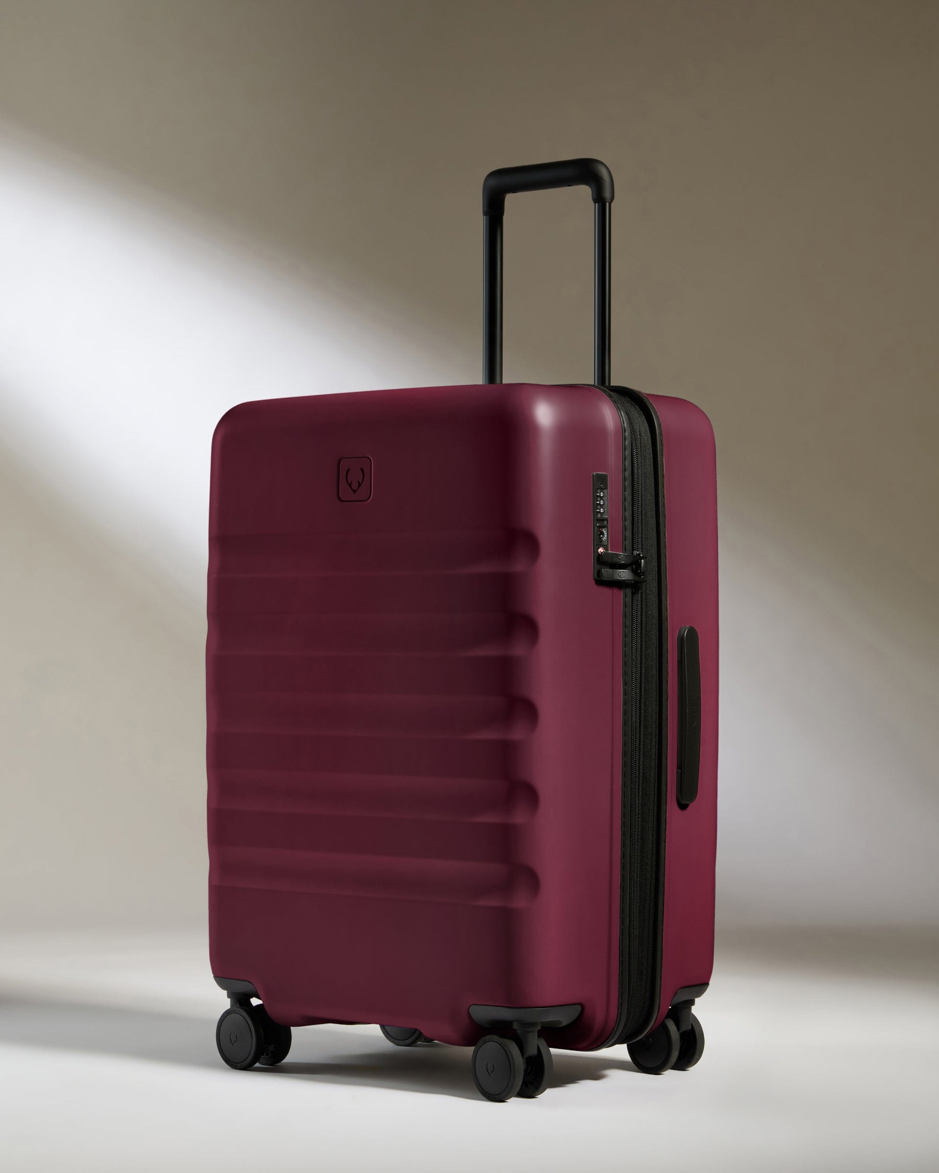Antler Luggage -  Icon Stripe Set with Biggest Cabin in Heather Purple - Hard Suitcase Icon Stripe Set with Biggest Cabin in Purple | Lightweight & Hard Shell Suitcase