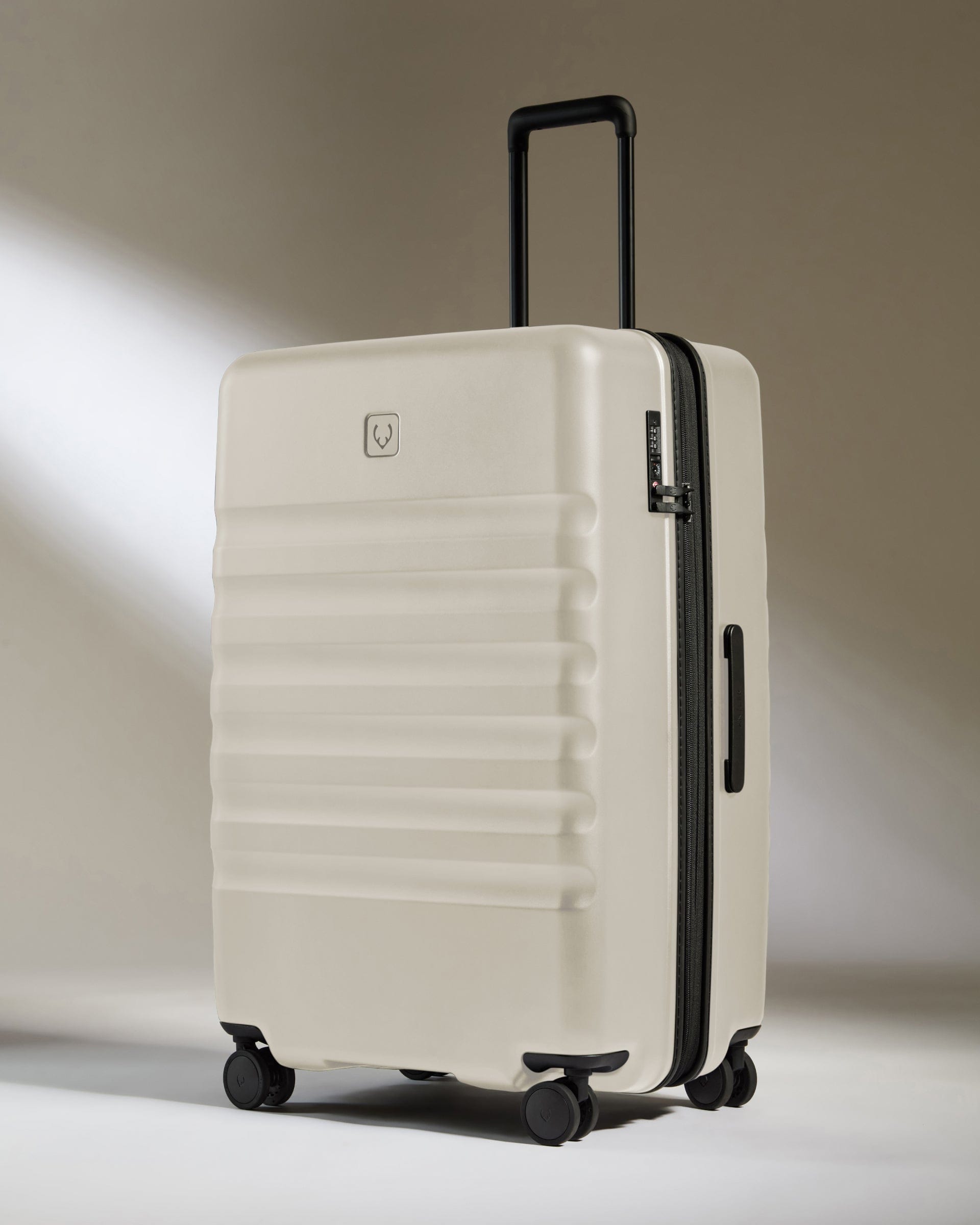 Antler Luggage -  Icon Stripe Set with Biggest Cabin in Taupe - Hard Suitcase Icon Stripe Set with Biggest Cabin in Taupe | Lightweight & Hard Shell Suitcase