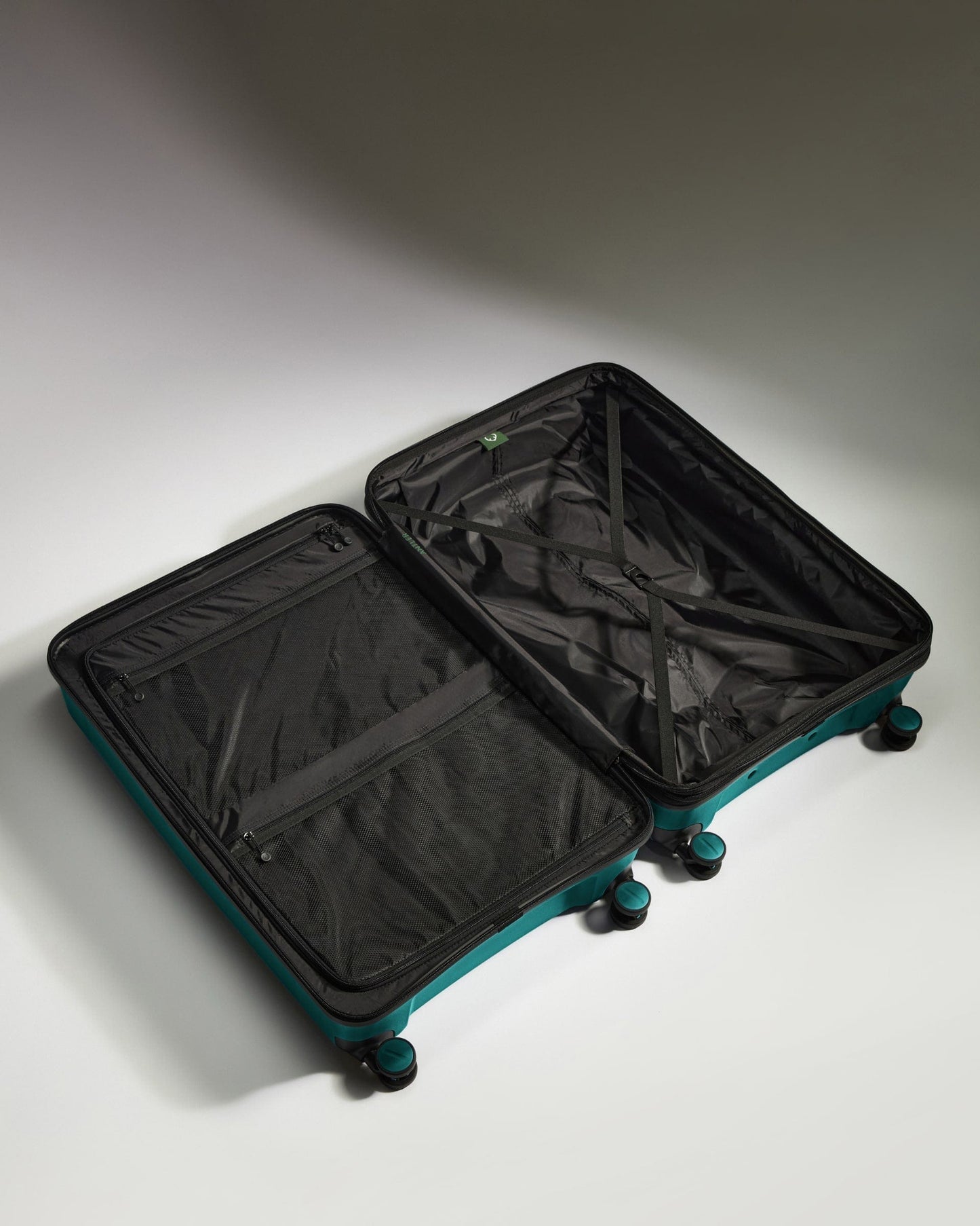 Antler Luggage - Large Suitcase in Deep Teal - Logo Stripe - Hard Suitcase - Large Large Suitcase Teal - Logo Stripe | Lightweight Hard Shell Luggage