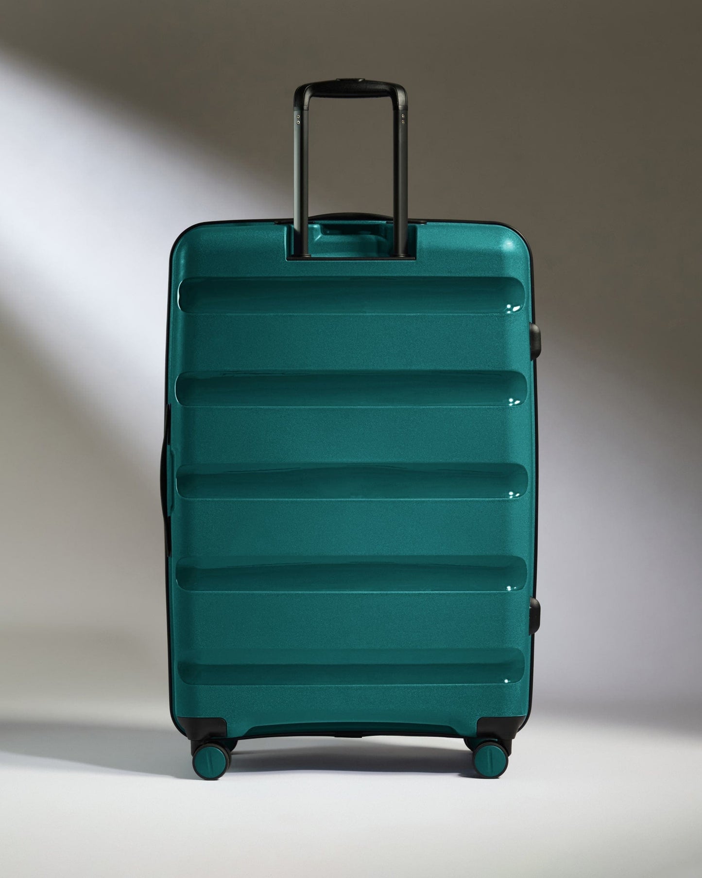 Antler Luggage -  Large Suitcase in Deep Teal - Logo Stripe - Hard Suitcase - Large Large Suitcase Teal - Logo Stripe | Lightweight Hard Shell Luggage