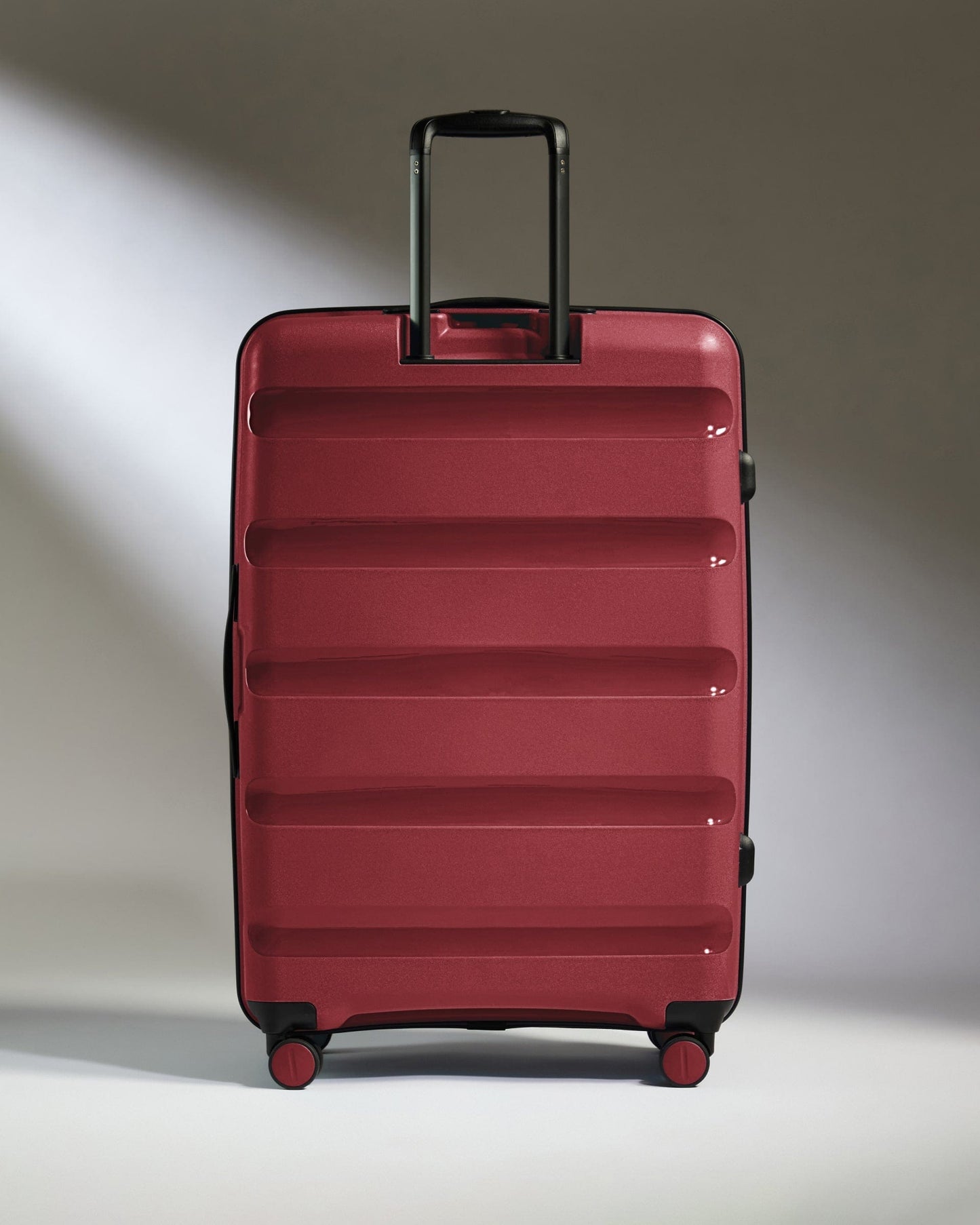 Antler Luggage - Large Suitcase in Soft Red - Logo Stripe - Hard Suitcase - Large Large Suitcase Red - Logo Stripe | Lightweight Hard Shell Luggage