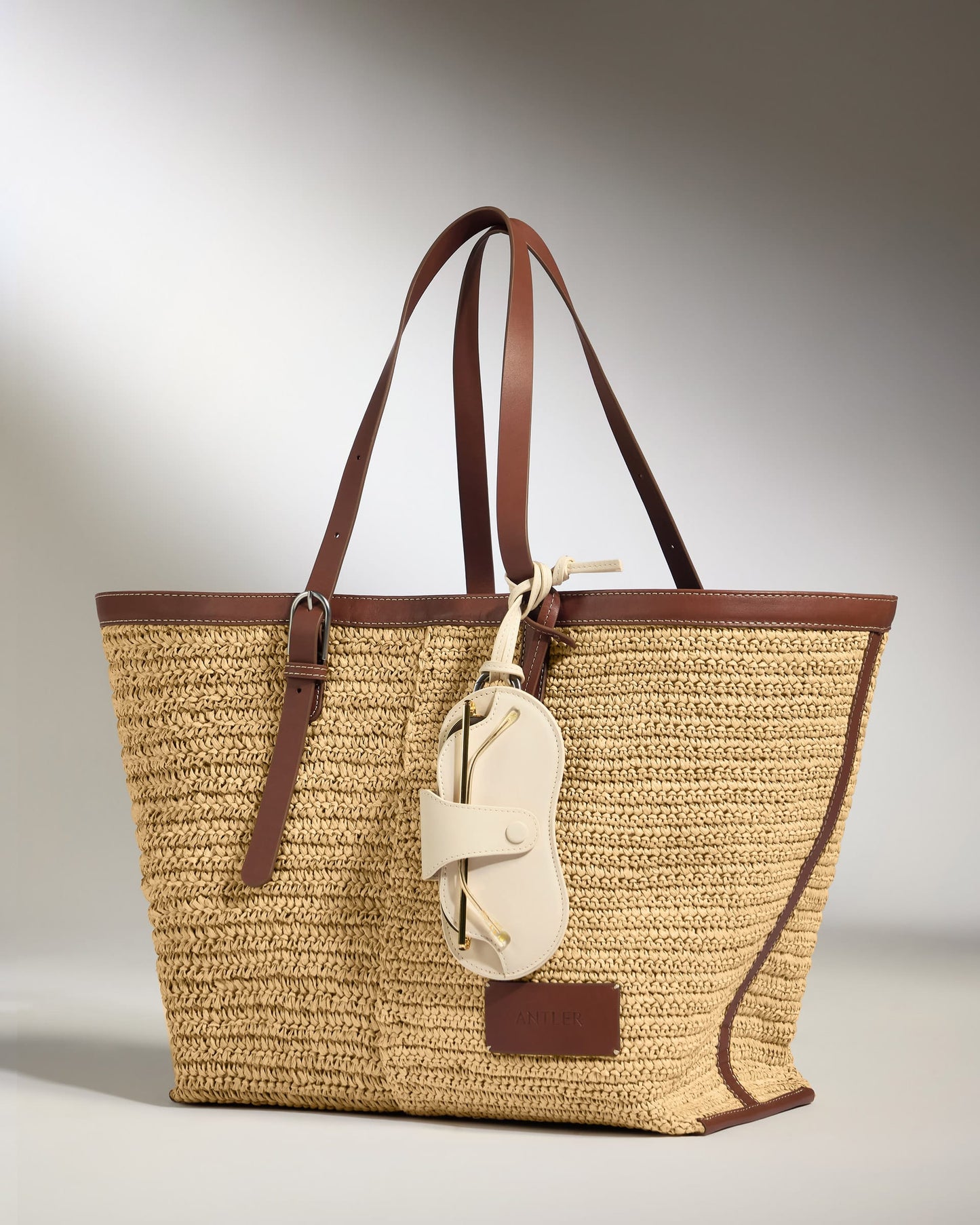 Antler Luggage - Leather Sunglasses Case in Cream - Summer Capsule - Pouch Leather Sunglasses Case in Cream - Summer Capsule