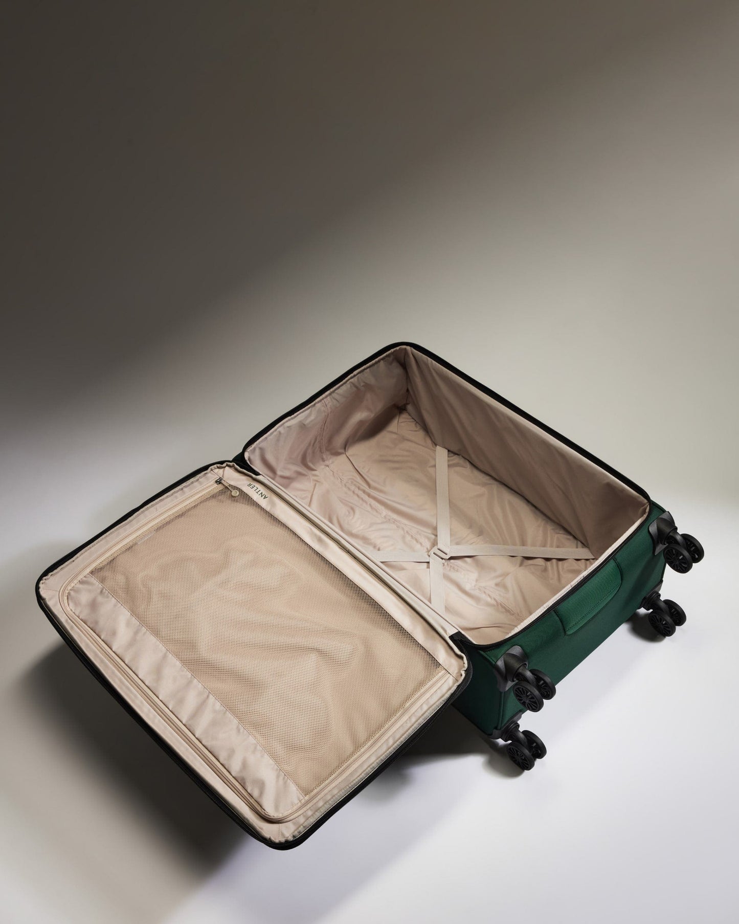 Antler Luggage - Lightest Large Suitcase in Antler Green - Soft Stripe 2.0 - Soft Suitcase Lightest Large Suitcase in Green - Soft Stripe 2.0 | Soft Checked Suitcase