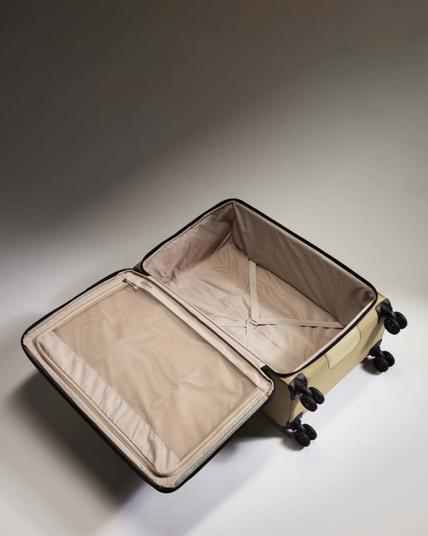 Antler Luggage - Lightest Large Suitcase in Sand - Soft Stripe 2.0 - Soft Suitcase Lightest Large Suitcase in Sand Beige - Soft Stripe 2.0 | Soft Checked Suitcase