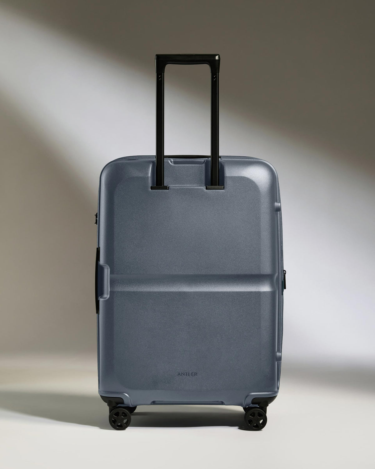 Antler Luggage - Medium Suitcase in Atlantic Grey - Single Stripe - Hard Suitcase - Medium Medium Suitcase in Grey - Single Stripe | Check Luggage