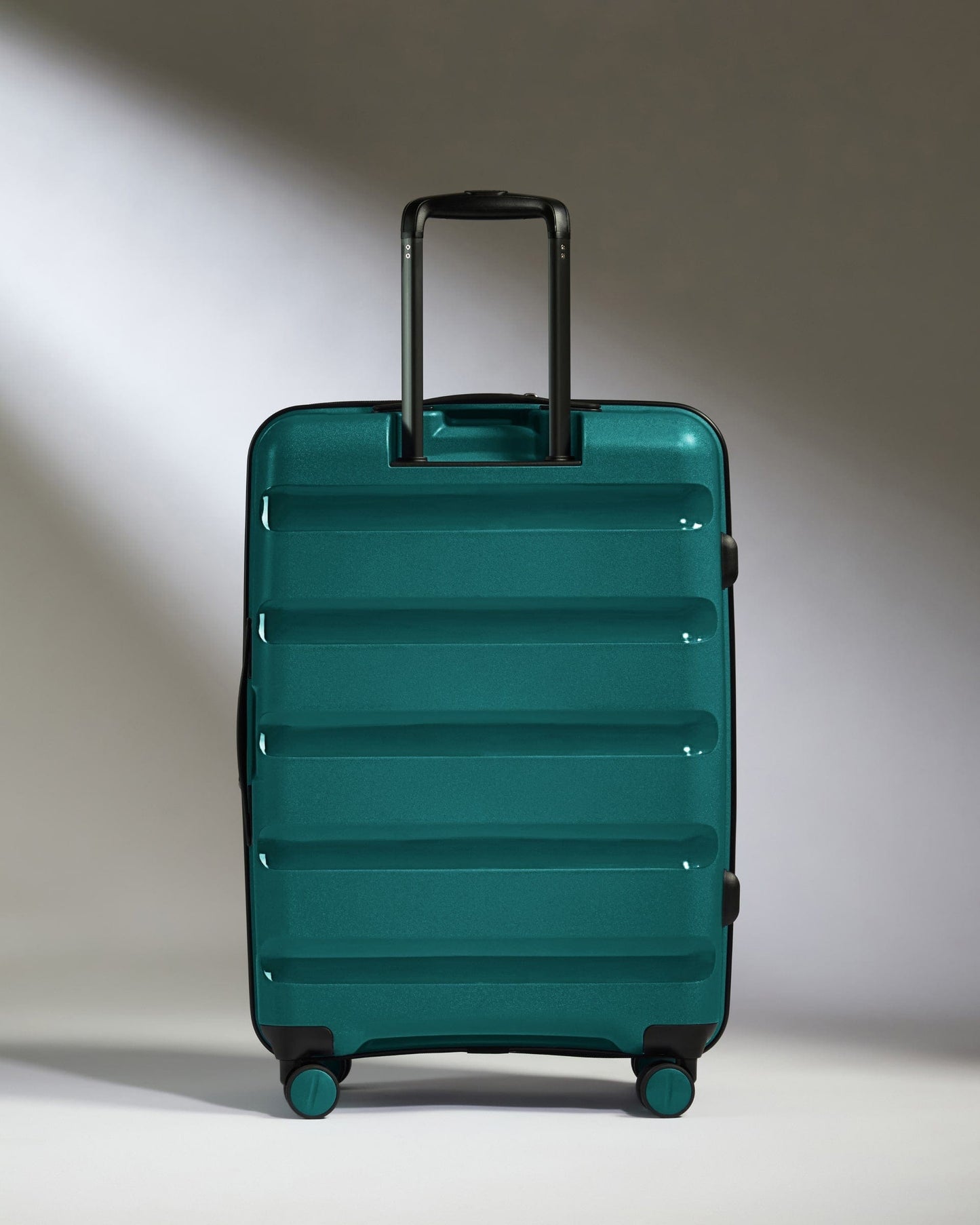 Antler Luggage -  Medium Suitcase in Deep Teal - Logo Stripe - Hard Suitcase - Medium Medium Suitcase Teal - Logo Stripe | Lightweight Hard Shell Luggage