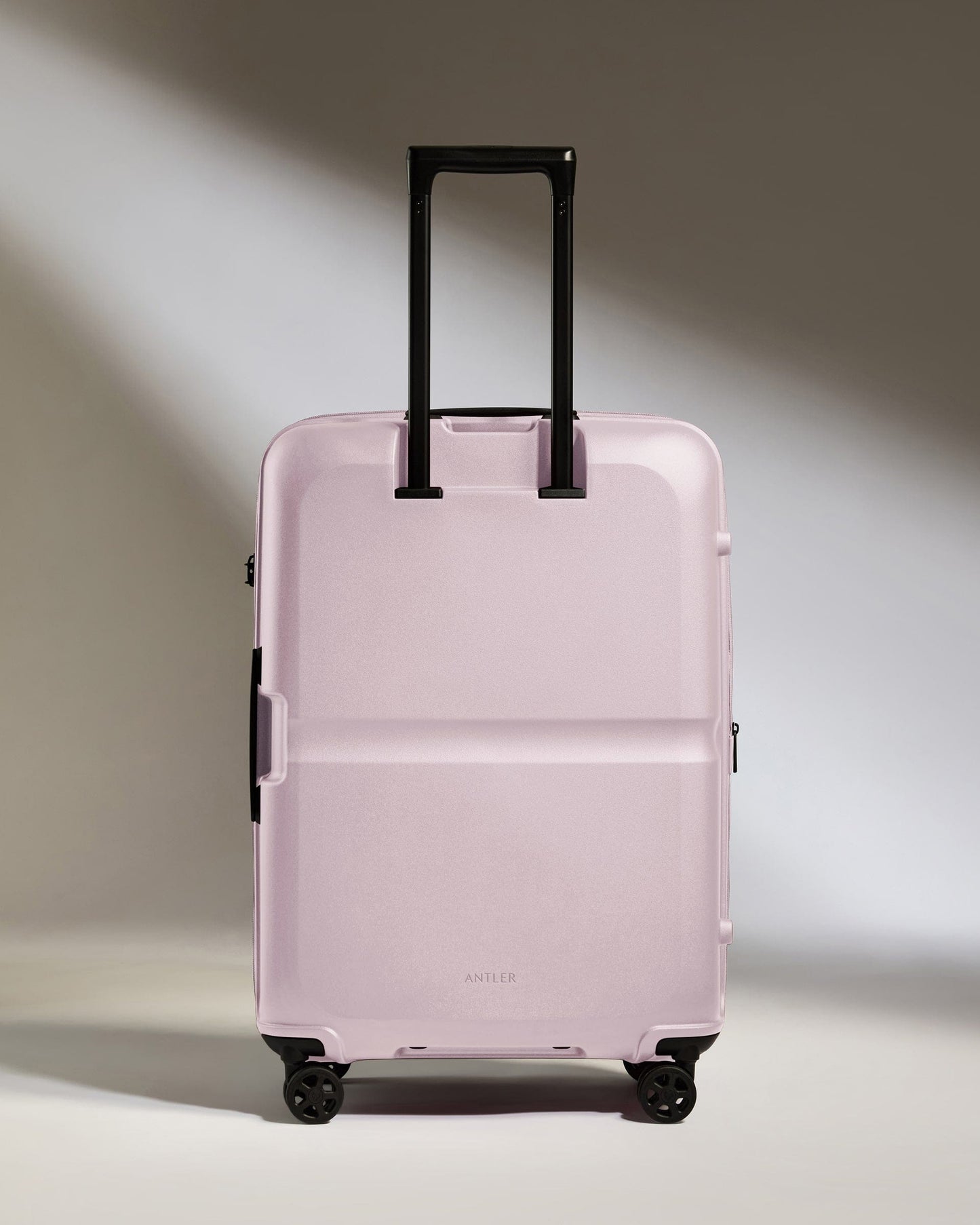 Antler Luggage - Medium Suitcase in Dusk Pink - Single Stripe - Hard Suitcase - Medium Medium Suitcase in Light Pink - Single Stripe | Check Luggage