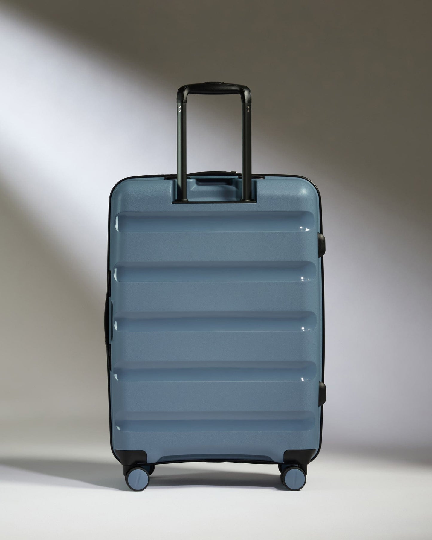 Antler Luggage - Medium Suitcase in Light Blue - Logo Stripe - Hard Suitcase - Medium Medium Suitcase Light Blue - Logo Stripe | Lightweight Hard Shell Luggage