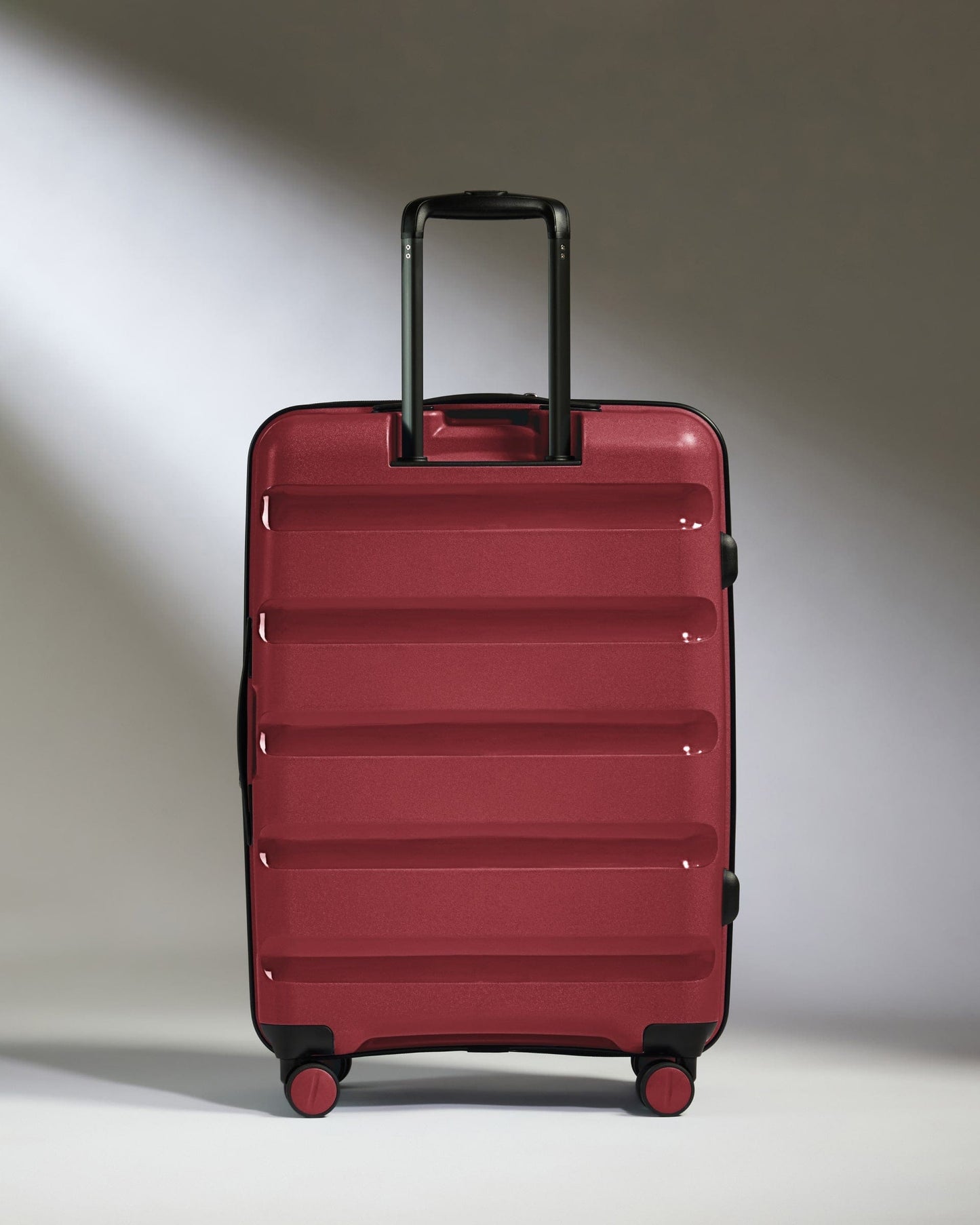 Antler Luggage - Medium Suitcase in Soft Red - Logo Stripe - Hard Suitcase - Medium Medium Suitcase Red - Logo Stripe | Lightweight Hard Shell Luggage