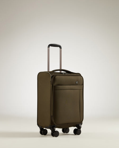 Antler Luggage -  Prestwick cabin in khaki - Soft Suitcases Prestwick Cabin Suitcase Khaki (Green) | Soft Shell Suitcase 
