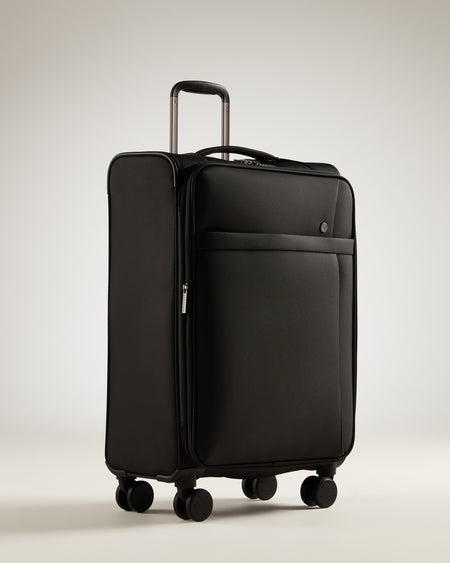 Antler Luggage -  Prestwick medium in black - Soft Suitcases Prestwick Medium Suitcase Black | Soft Shell Suitcase 