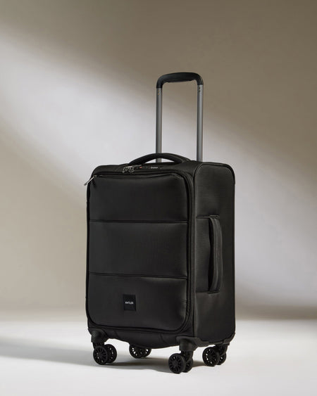 Antler Luggage -  Soft Stripe Cabin in Black - Soft Suitcase Soft Stripe Cabin in Black | Soft Suitcase | Cabin Bag