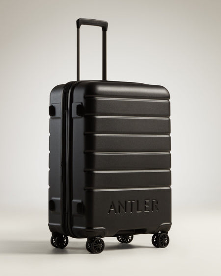 Antler UK Luggage -  Logo medium in black - Hard Suitcases Logo Medium Suitcase Black | Lightweight Hard Shell Luggage