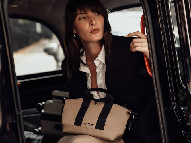 a woman in a car