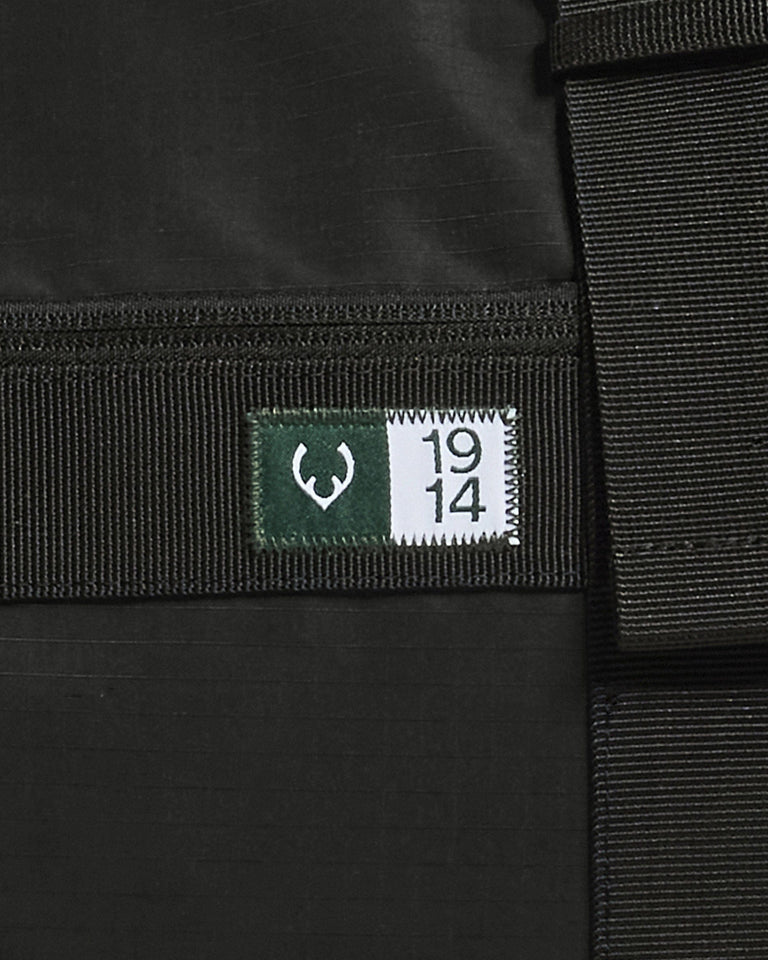 a close-up of a black bag