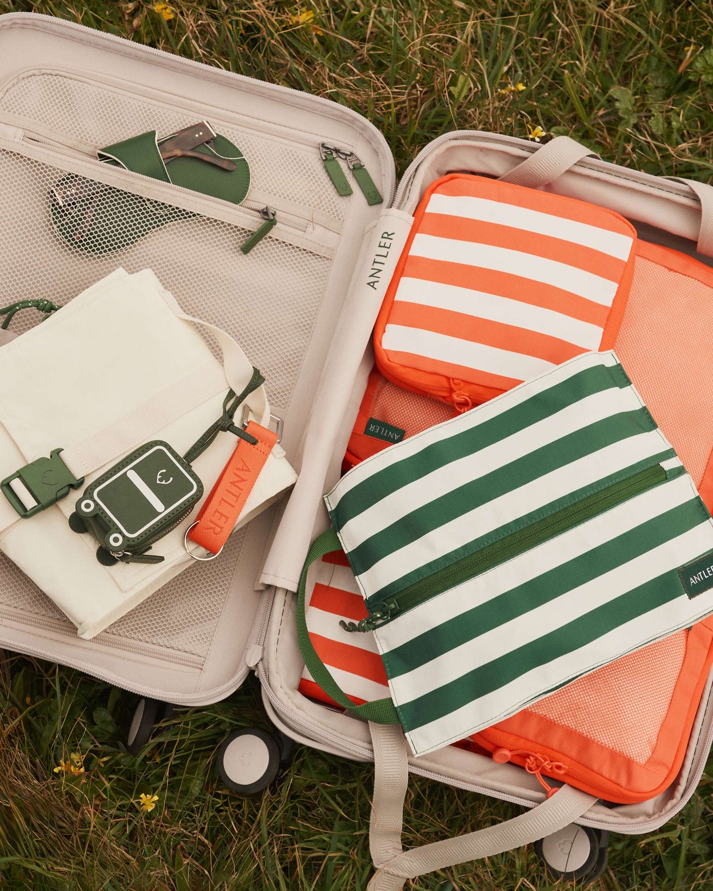 a suitcase with different items in it