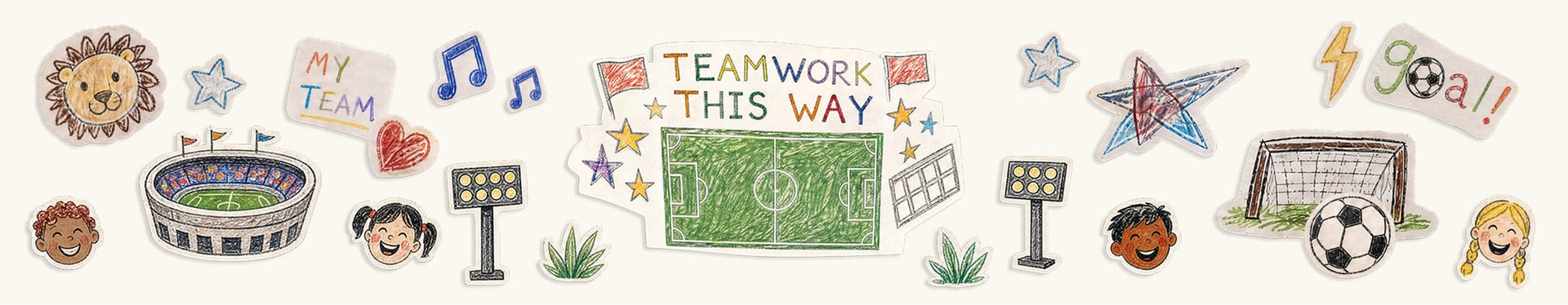 a drawing of a football field