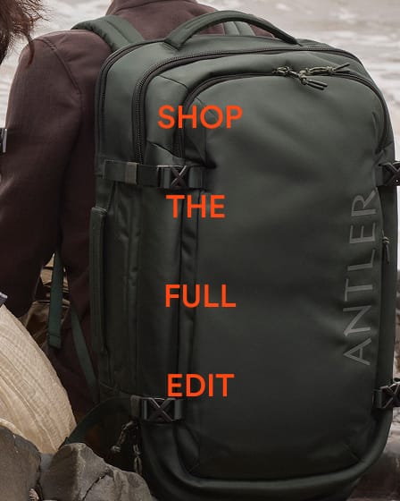 a person wearing a green backpack