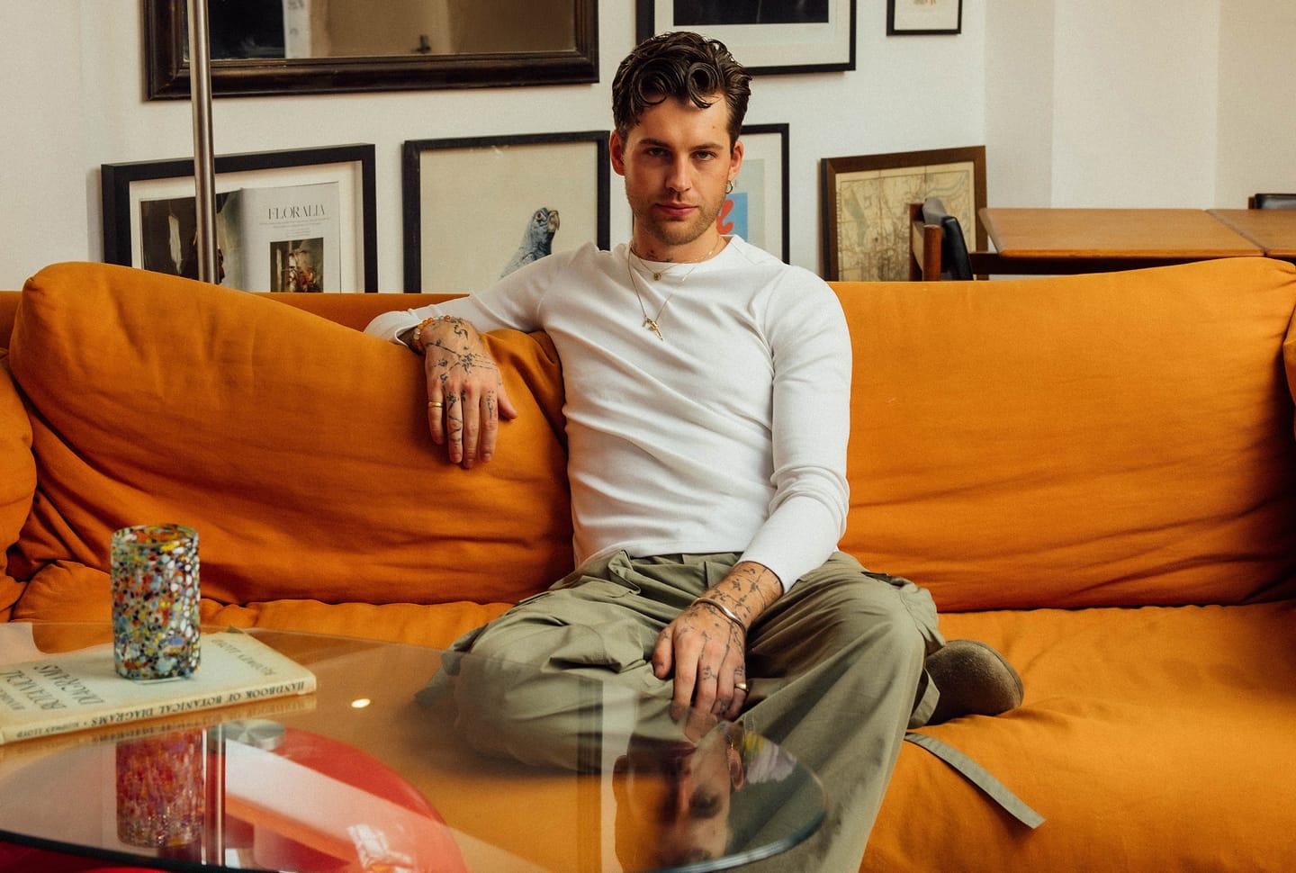 a man sitting on a couch