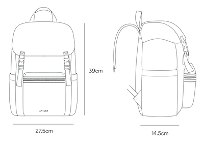 a black and white outline of a backpack