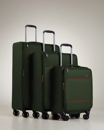 Antler Luggage -  Brixham set in canopy green - Soft Suitcases Prestwick Set of 3 Suitcases Green | Soft Suitcases | Antler 