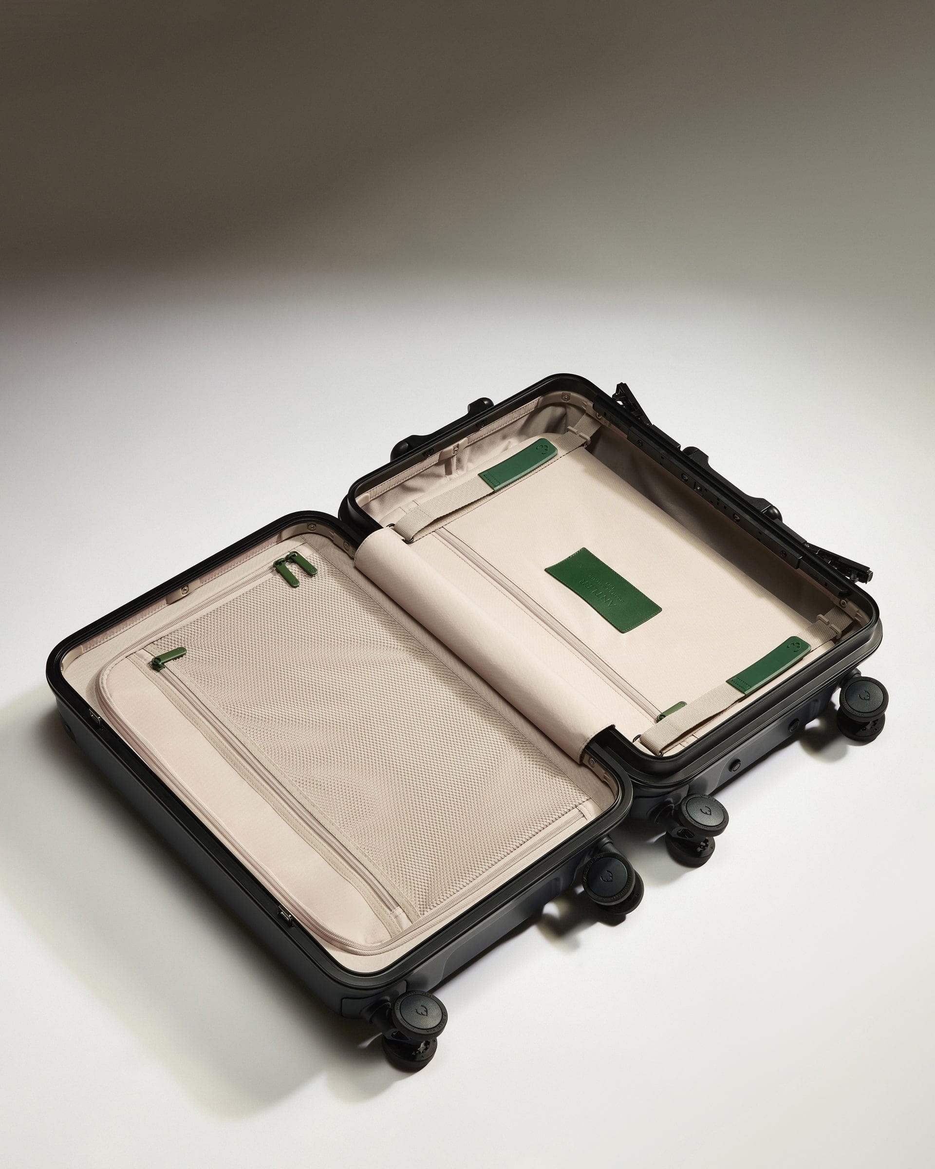 Antler Luggage -  Cabin Suitcase in Basalt Navy - Heritage Stripe - Standard Cabin Case | H1 4W Heritage Stripe Cabin in Basalt Navy | Premium Hard Shell Carry-On Suitcase