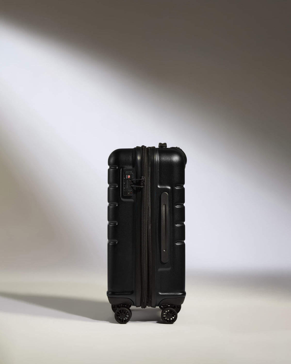 Antler Luggage -  Cabin Suitcase in Black - Logo - Hard Suitcases Cabin Suitcase Black - Logo | Lightweight Hard Shell Luggage