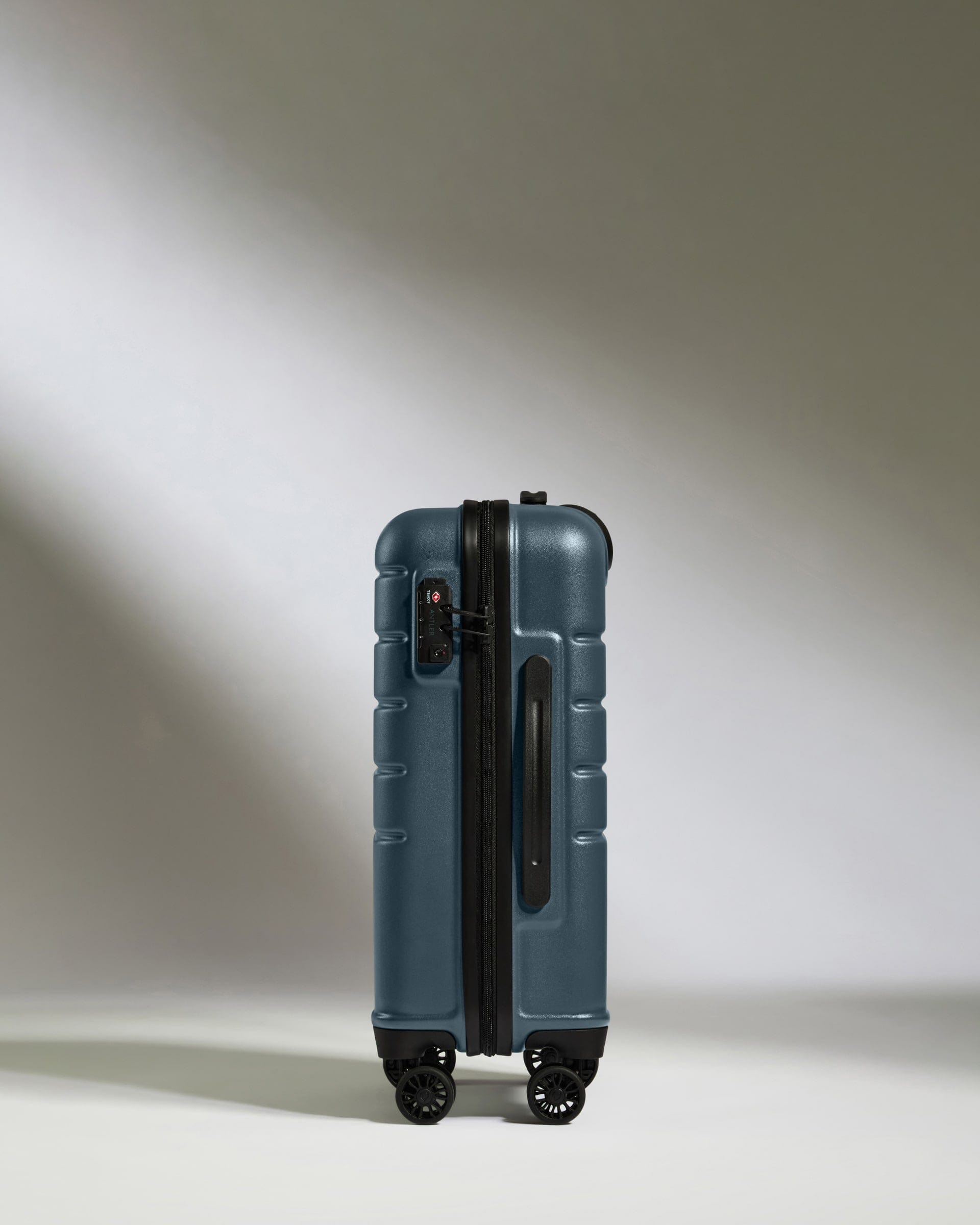 Antler Luggage -  Cabin Suitcase in Blue Grey - Logo - Hard Suitcase - Standard Cabin Cabin Suitcase Blue Grey - Logo | Lightweight Hard Shell Luggage