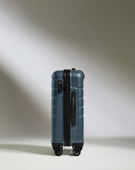 Antler Luggage -  Cabin Suitcase in Blue Grey - Logo - Hard Suitcase - Standard Cabin Cabin Suitcase Blue Grey - Logo | Lightweight Hard Shell Luggage