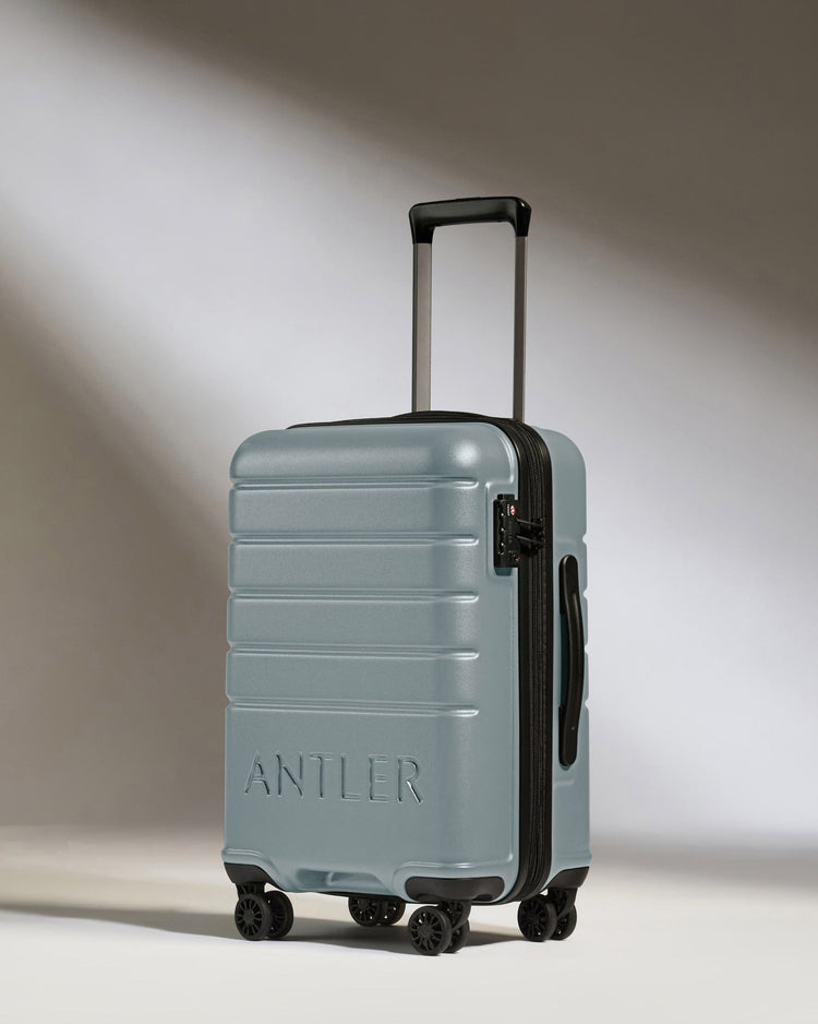 Antler Luggage -  Cabin Suitcase in Cool Grey - Logo - Hard Suitcase - Standard Cabin Cabin Suitcase Cool Grey - Logo | Lightweight Hard Shell Luggage