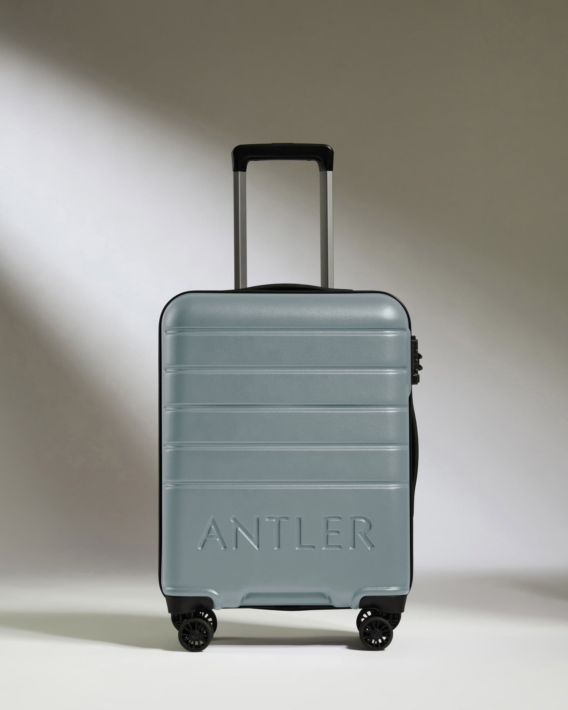 Antler Luggage -  Cabin Suitcase in Cool Grey - Logo - Hard Suitcase - Standard Cabin Cabin Suitcase Cool Grey - Logo | Lightweight Hard Shell Luggage