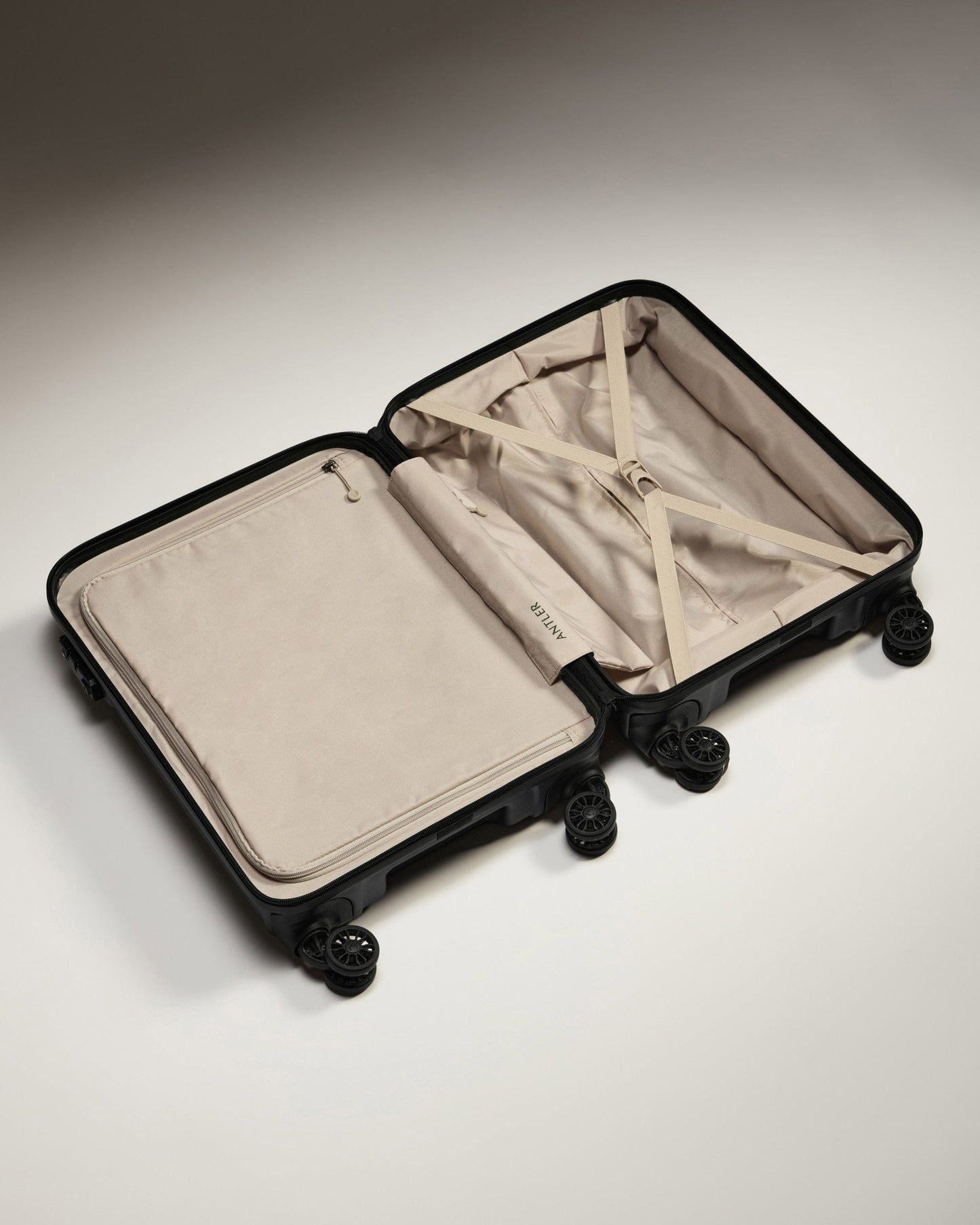 Antler Luggage -  Cabin Suitcase in Dark Purple - Logo - Hard Suitcase - Standard Cabin Cabin Suitcase Dark Purple - Logo | Lightweight Hard Shell Luggage