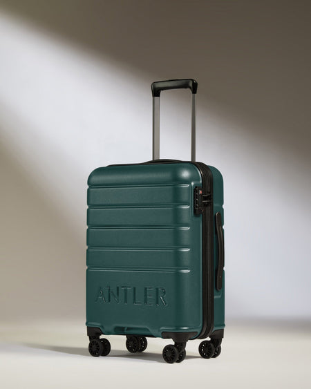 Antler Luggage -  Cabin Suitcase in Dark Teal - Logo - Hard Suitcase - Standard Cabin Cabin Suitcase Dark Teal - Logo | Lightweight Hard Shell Luggage