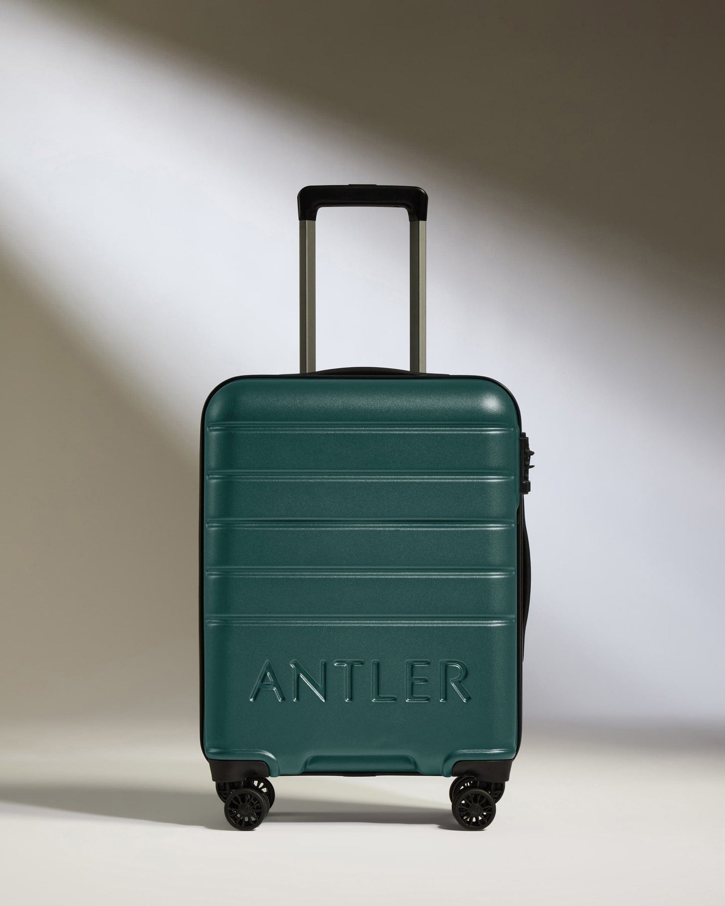Antler Luggage -  Cabin Suitcase in Dark Teal - Logo - Hard Suitcase - Standard Cabin Cabin Suitcase Dark Teal - Logo | Lightweight Hard Shell Luggage