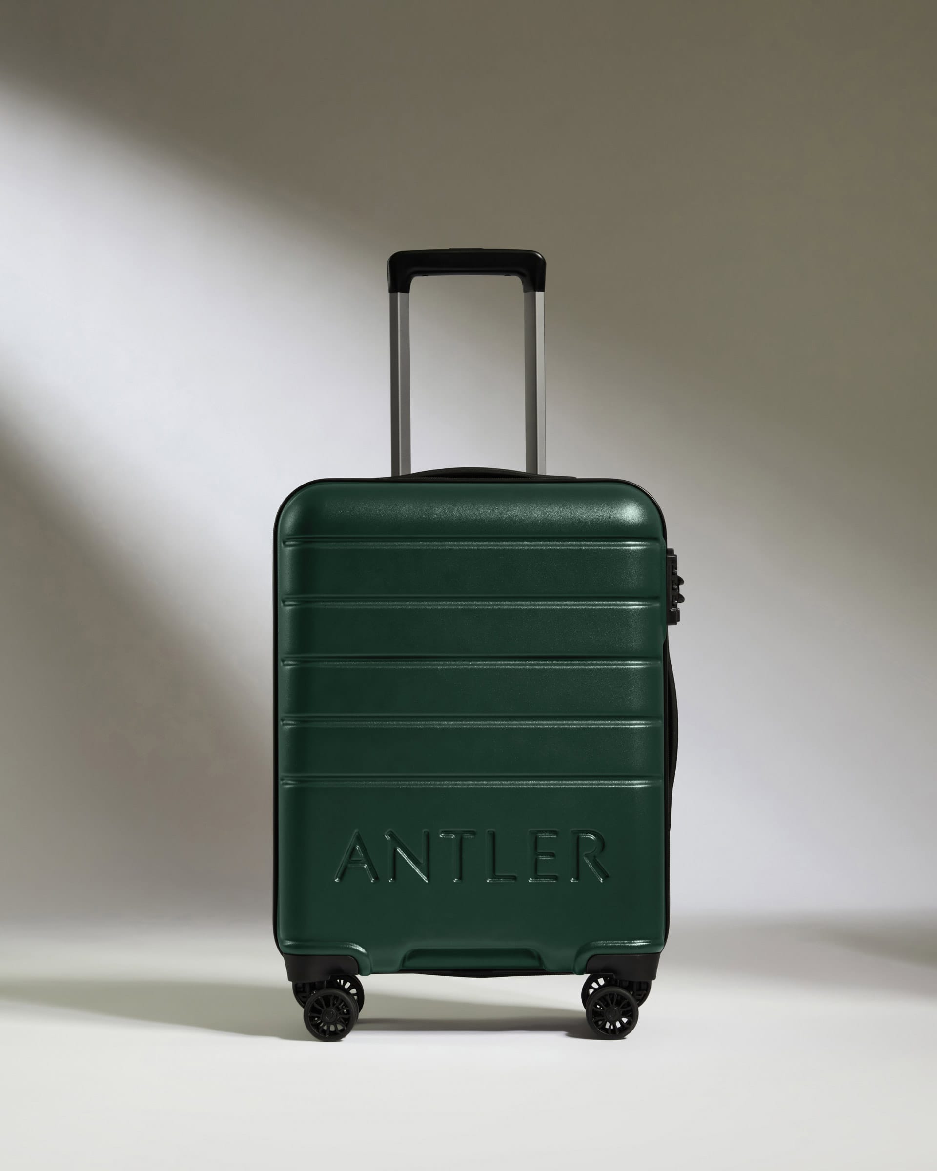 Antler Luggage -  Cabin Suitcase in Dark Teal - Logo - Hard Suitcase - Standard Cabin Cabin Suitcase Dark Teal - Logo | Lightweight Hard Shell Luggage