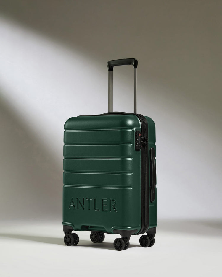 Antler Luggage -  Cabin Suitcase in Dark Teal - Logo - Hard Suitcase - Standard Cabin Cabin Suitcase Dark Teal - Logo | Lightweight Hard Shell Luggage