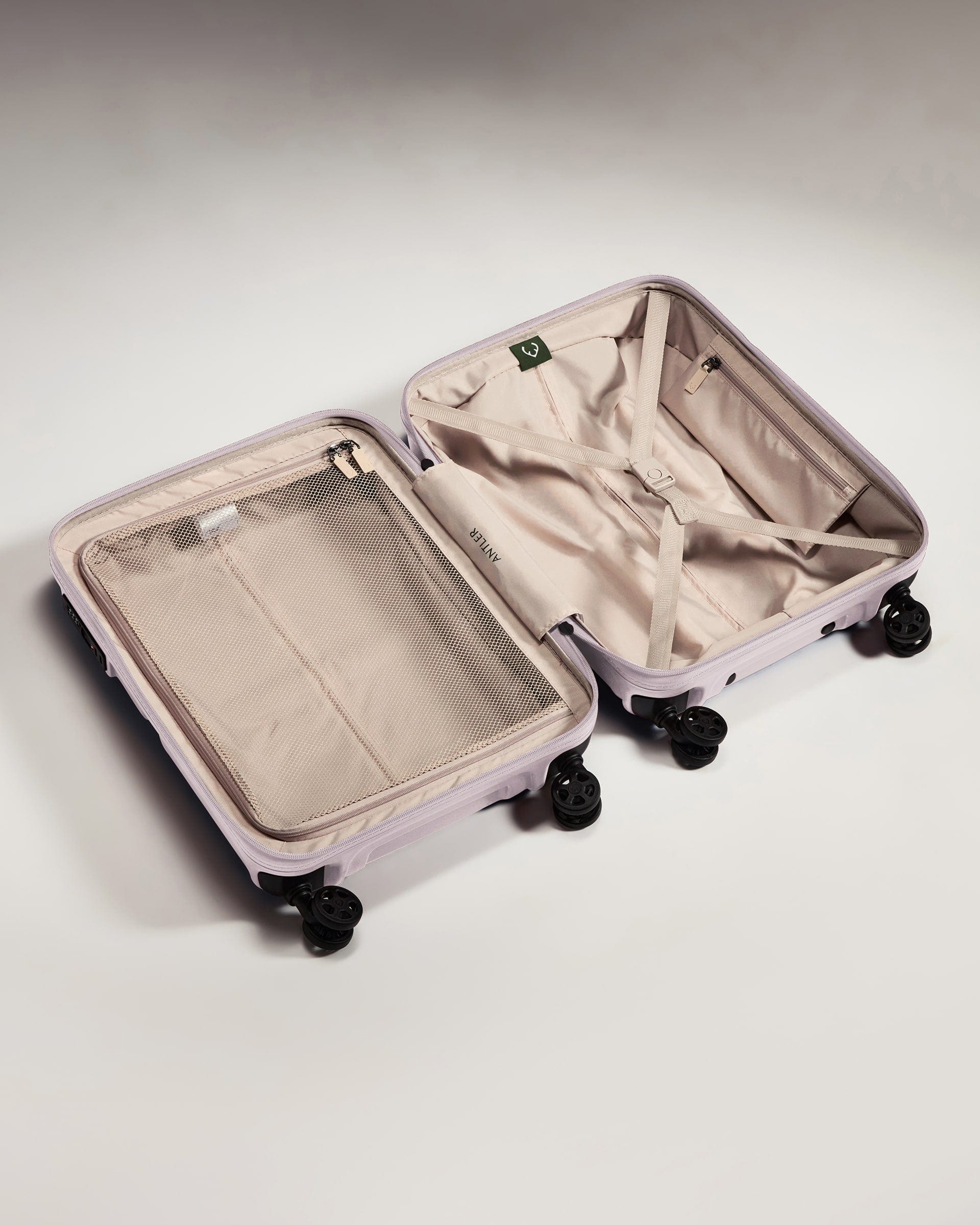 Antler Luggage -  Cabin Suitcase in Dusk Pink - Single Stripe - Hard Suitcase - Standard Cabin Cabin Suitcase in Light Pink - Single Stripe | Cabin Bag & Hard Luggage