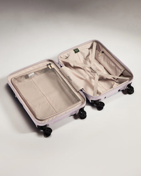 Antler Luggage -  Cabin Suitcase in Dusk Pink - Single Stripe - Hard Suitcase - Standard Cabin Cabin Suitcase in Light Pink - Single Stripe | Cabin Bag & Hard Luggage