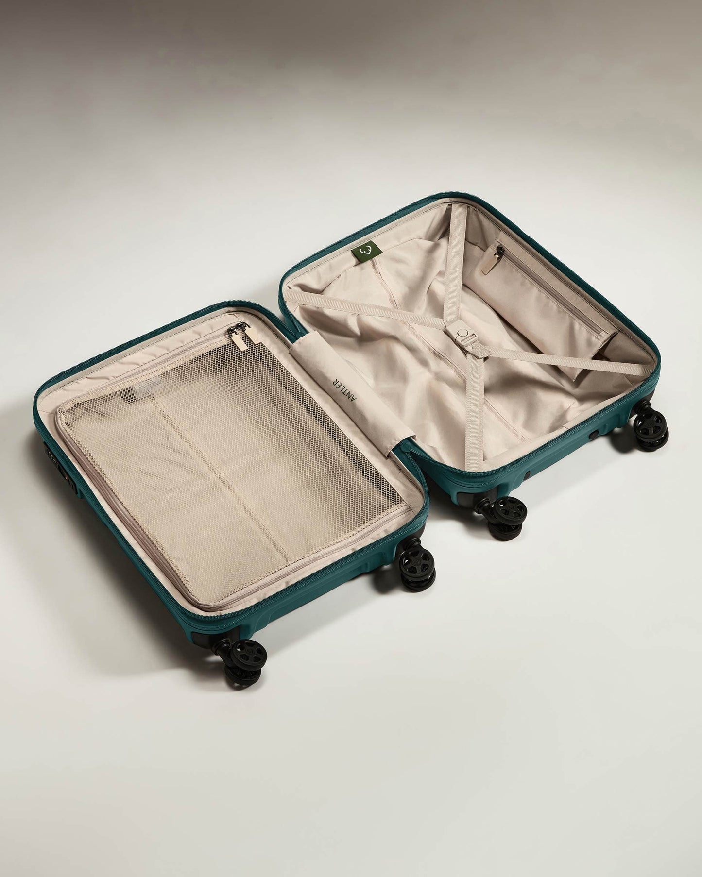 Antler Luggage -  Cabin Suitcase in Marsh Blue - Single Stripe - Hard Suitcase - Standard Cabin Cabin Suitcase in Blue - Single Stripe | Cabin Bag & Hard Luggage