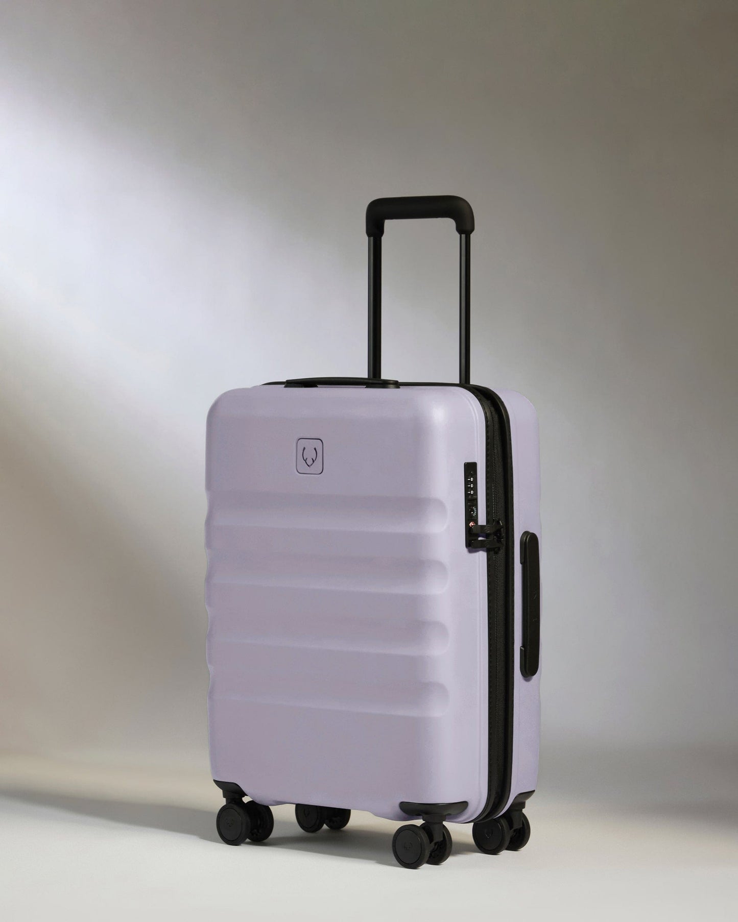 Antler Luggage -  Cabin Suitcase in Meadow Purple - Icon Stripe - Hard Suitcase - Standard Cabin Icon Stripe Cabin in Light Purple | Lightweight & Hard Shell Suitcase | Cabin Bag
