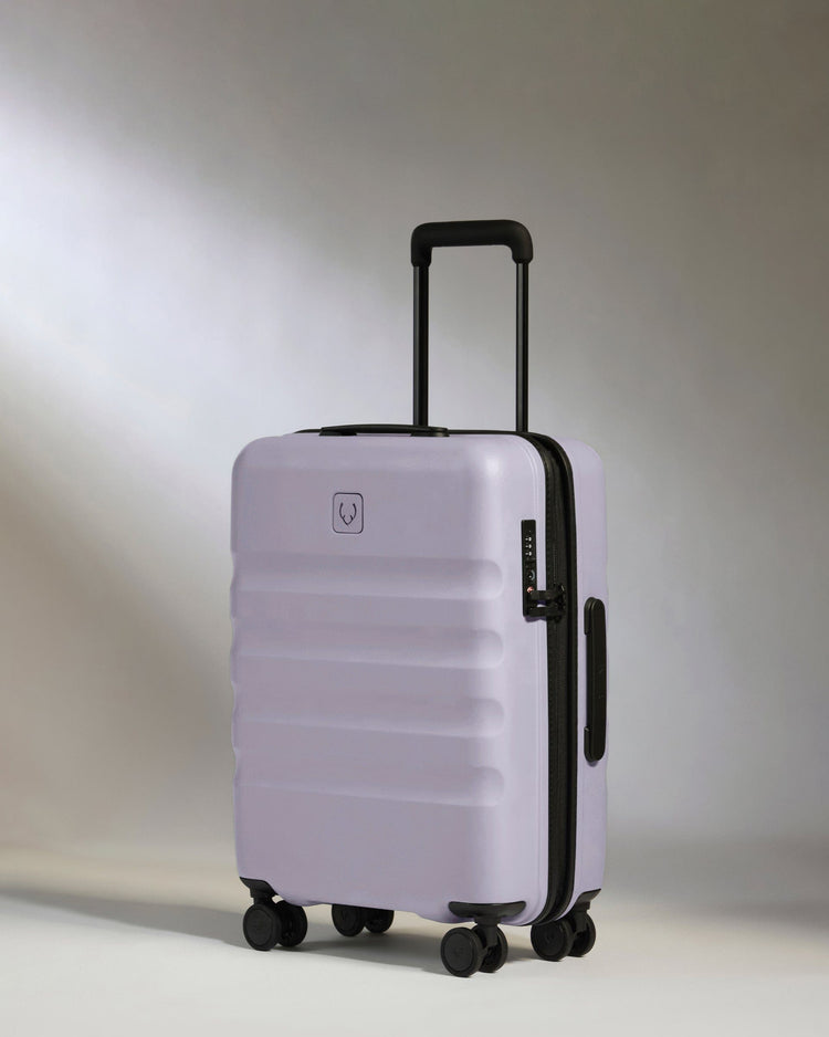 Antler Luggage -  Cabin Suitcase in Meadow Purple - Icon Stripe - Hard Suitcase - Standard Cabin Icon Stripe Cabin in Light Purple | Lightweight & Hard Shell Suitcase | Cabin Bag