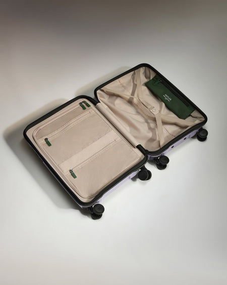 Antler Luggage -  Cabin Suitcase in Meadow Purple - Icon Stripe - Hard Suitcase - Standard Cabin Icon Stripe Cabin in Light Purple | Lightweight & Hard Shell Suitcase | Cabin Bag