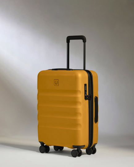 Antler Luggage -  Cabin Suitcase in Mustard Yellow - Icon Stripe - Hard Suitcase - Standard Cabin Icon Stripe Cabin in Dark Yellow | Lightweight & Hard Shell Suitcase | Cabin Bag
